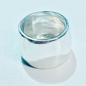 Silpada Rare Industrial Finish Sterling Silver Wide ‘Cigar Band’ Style Ring
